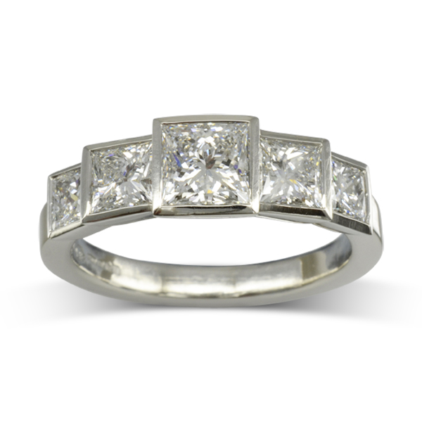 Handmade in the UK Art Deco Engagement Ring with 2.5cts Diamonds